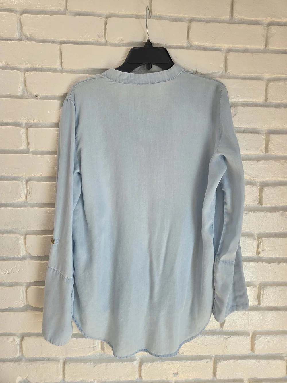 Michael Kors Pale Blue V-Neck Long Sleeve Tunic